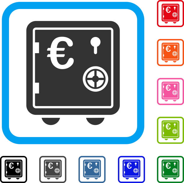 欧元银行安全框架图标图片下载