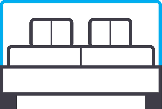双人床直线图标概念双人床线图片下载