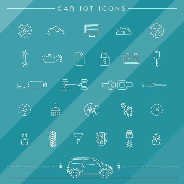 物联网的汽车图标图片下载