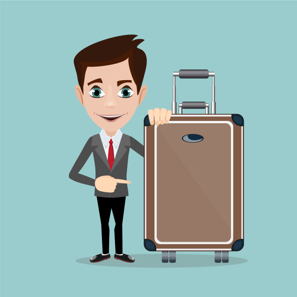 带着行李的快乐男人图片下载
