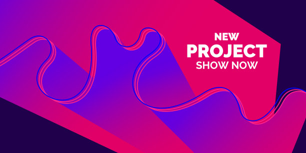 背景有彩色波浪形状的海报图片下载