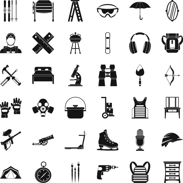 配件设备图标设置简单风格图片下载