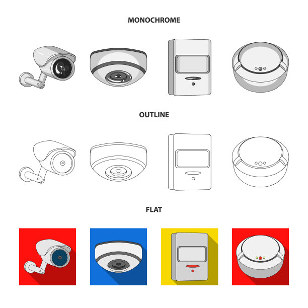 闭路电视和摄像机符号设计图片下载