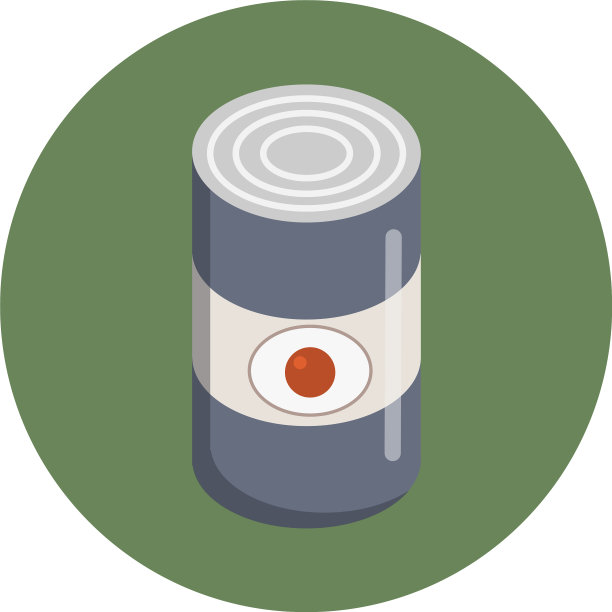 野营罐头图标可以在绿色的圆形平坦的风格图片下载