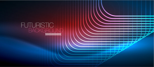 霓虹发光的技术线图片下载