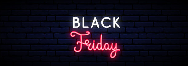 黑色星期五大甩卖霓虹招牌长横光图片下载