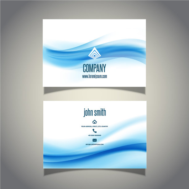 带有波浪设计的名片图片下载