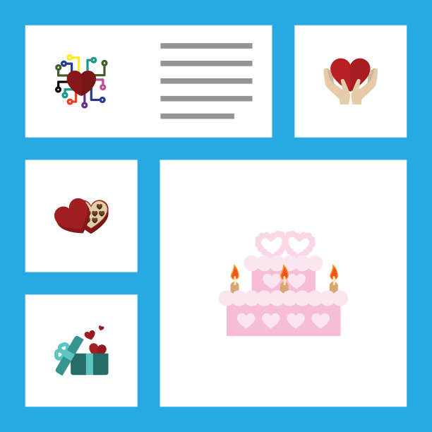 扁图标amour套节省爱礼物糕点图片下载