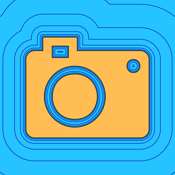 数码相机标志与沙色图标图片下载