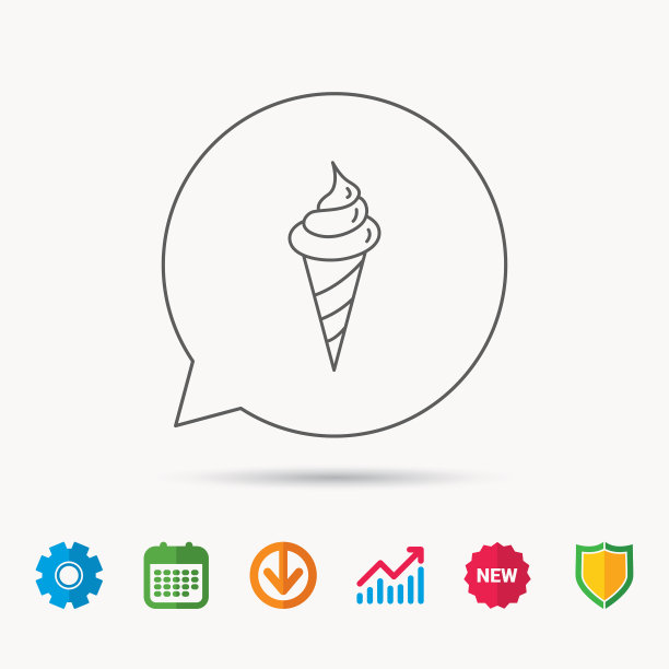 冰淇淋象征着华夫蛋筒里的甜点图片下载