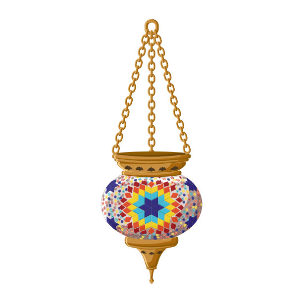 土耳其传统陶瓷灯笼孤立上图片下载