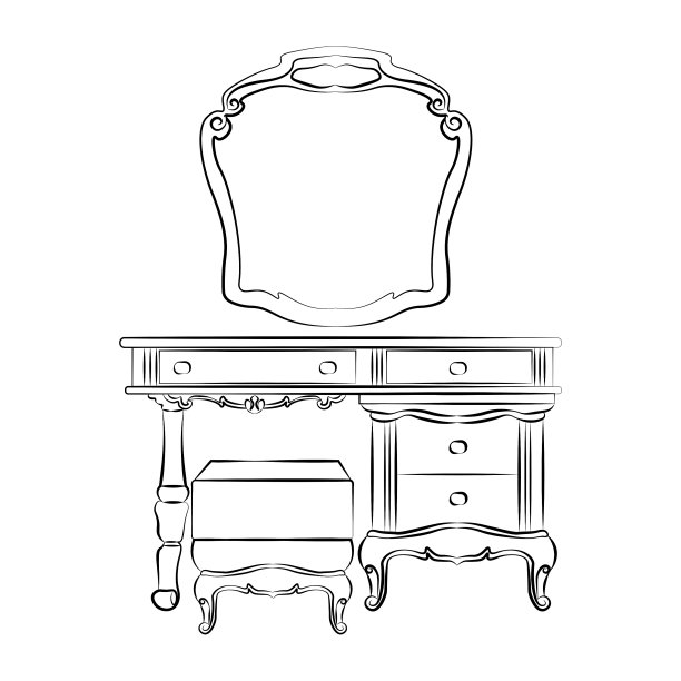 带镜子的梳妆台图片下载