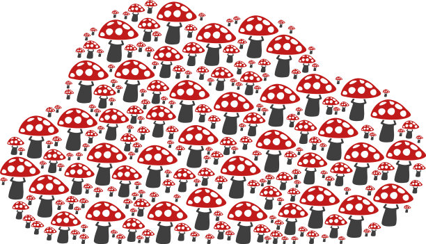 云组成的蘑菇图标图片下载