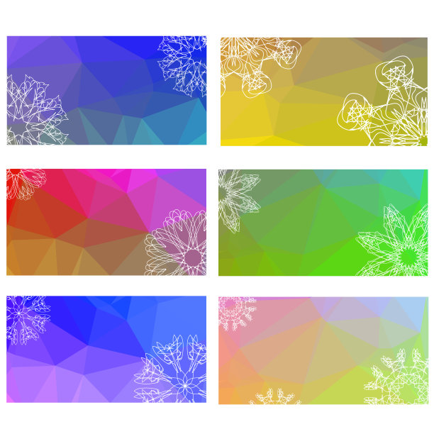 彩色指甲花曼荼罗设计冬季传单图片下载