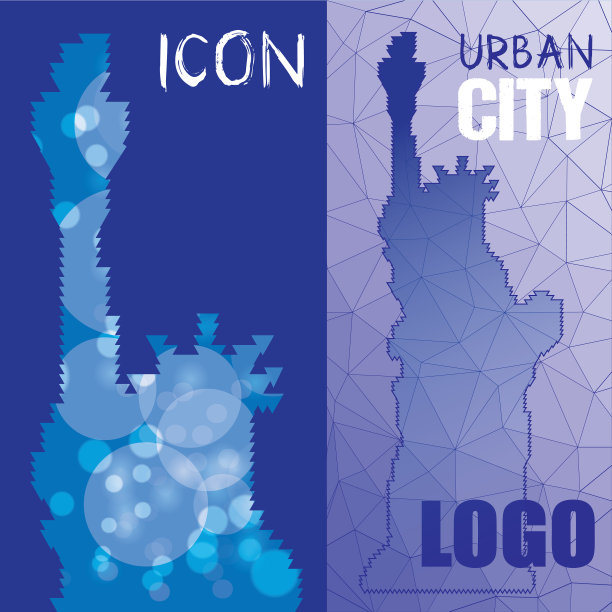 自由女神像的抽象剪影图片下载