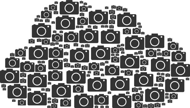 云形状的照片相机图标图片下载