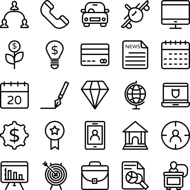 业务和办公线路图标10图片下载