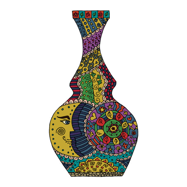 vazze zen打结和涂鸦花瓶纹身打结图片下载