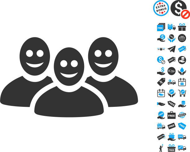 快乐的人群图标与免费奖金图片下载