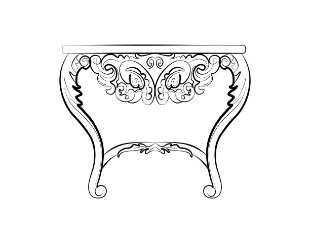 巴洛克风格的床头柜，装饰豪华图片下载