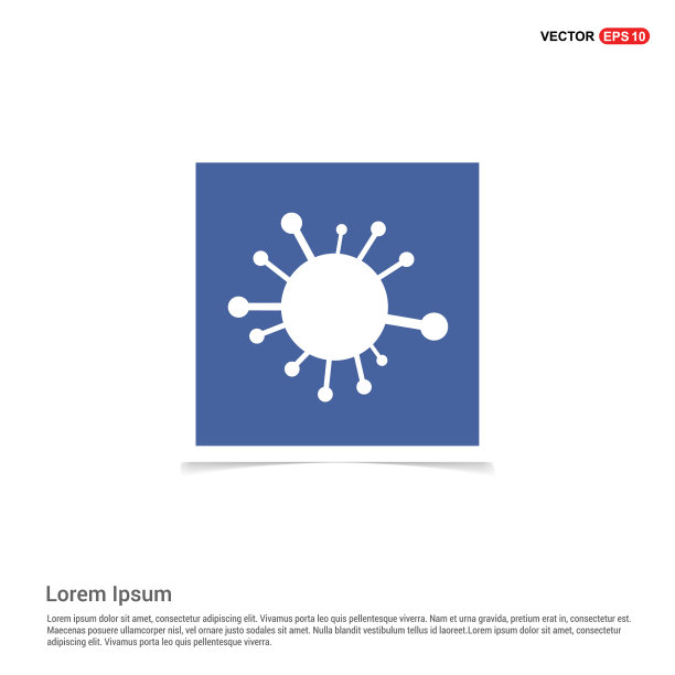 连接细胞分子图标-蓝色照片图片下载