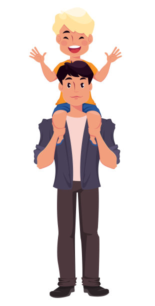 爸爸和儿子玩得开心，父亲节问候图片下载