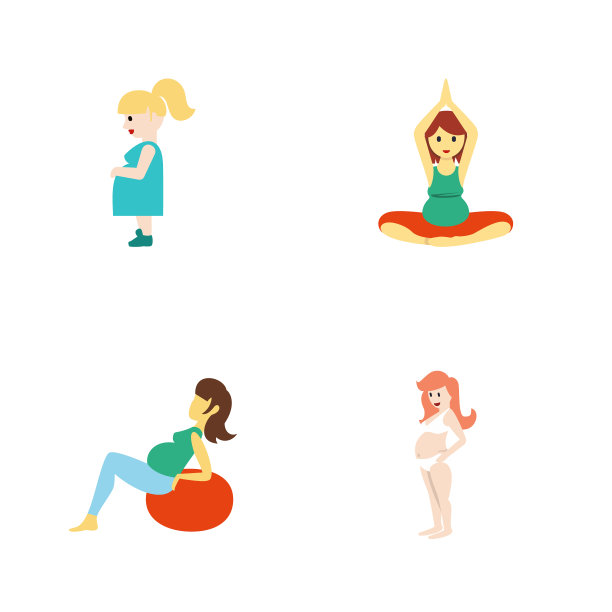 平面图标怀孕孕妇组图片下载