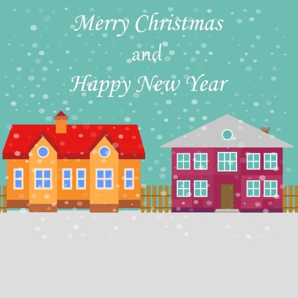 问候海报与雪街圣诞快乐图片下载