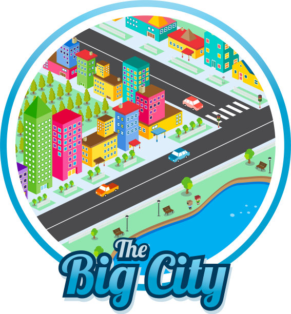 大城市房地产等距房地产卡通图片下载