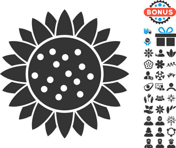 向日葵花图标与免费奖金图片下载