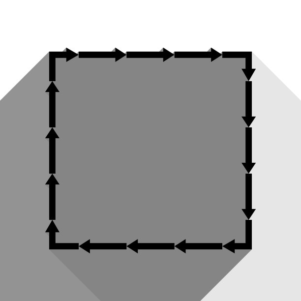 箭头上的一个方形黑色图标与图片下载