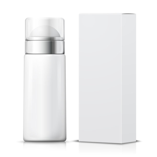 3d逼真的除臭剂与纸盒图片下载