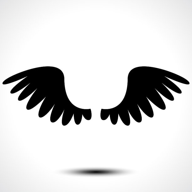 翅膀图标孤立在白色背景图片下载