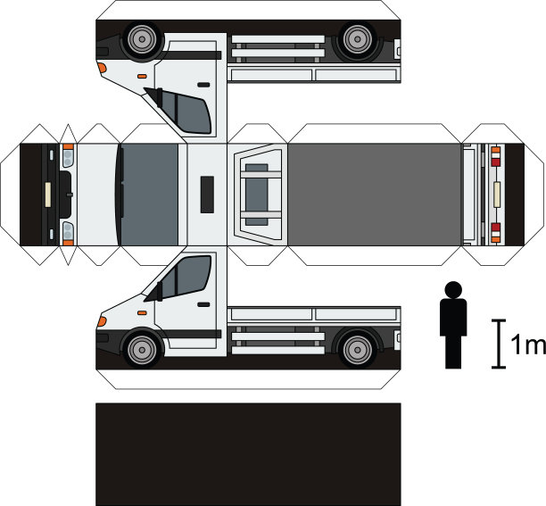 一个小卡车的纸模型图片下载