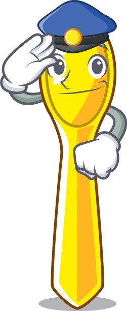 警察人物勺塑料儿童餐图片下载