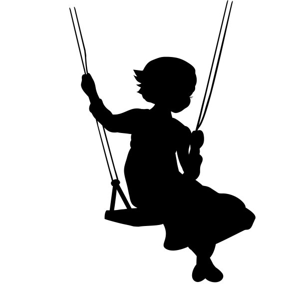 剪影女孩玩秋千图片下载