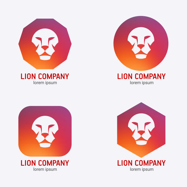 一套标志与狮子的头图片下载