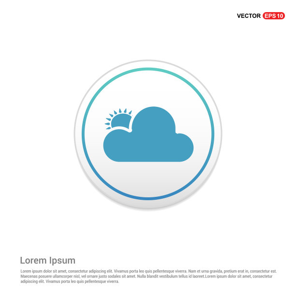 太阳云图标-白圈按钮图片下载