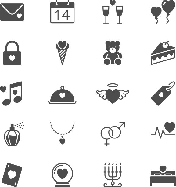 情人节扁平图标图片下载