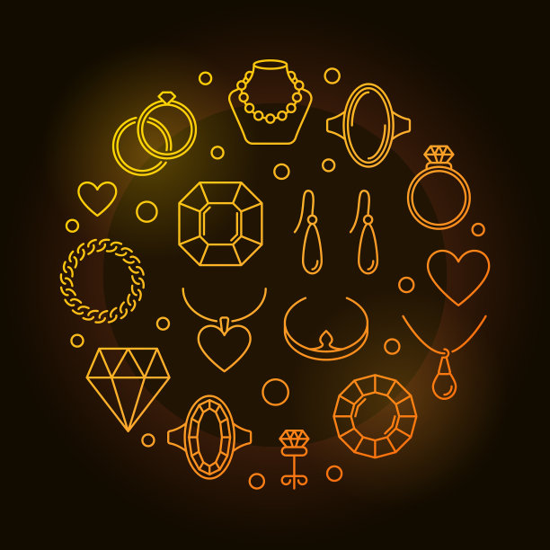 珠宝圆金线图片下载