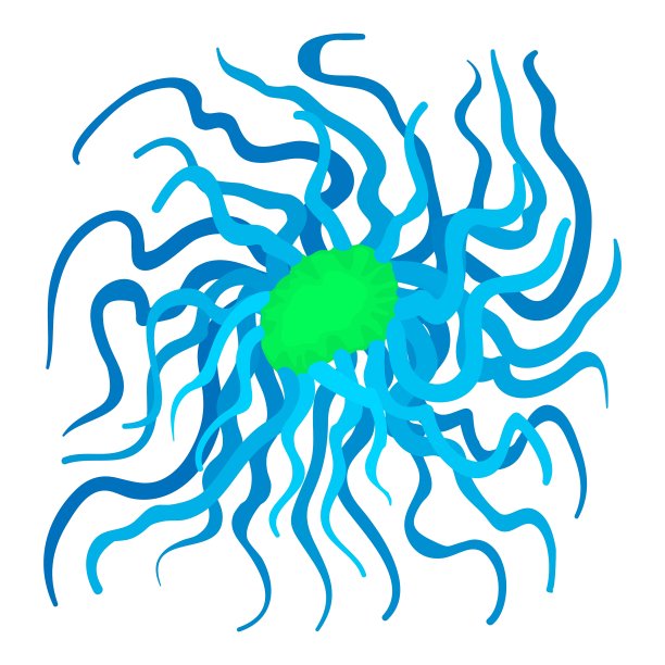 圆形细胞病毒图标卡通风格图片下载