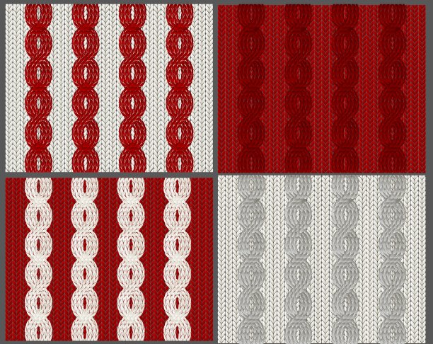 带辫子的针织样板套图片下载