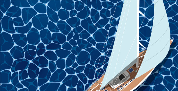 俯视图水上帆船图片下载