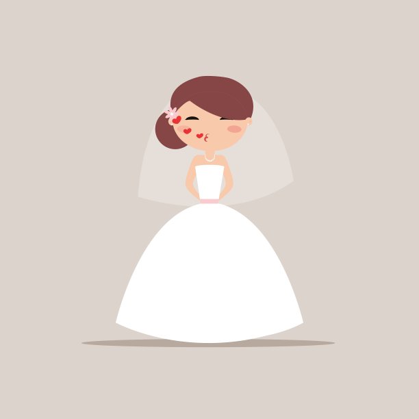 可爱的新娘表情脸图片下载