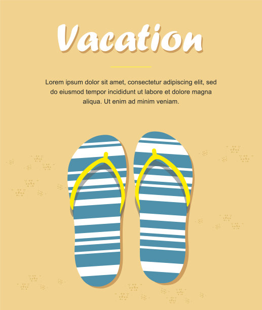 在沙滩上穿拖鞋或人字拖图片下载