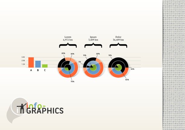 一组信息图表元素可视化统计图片下载