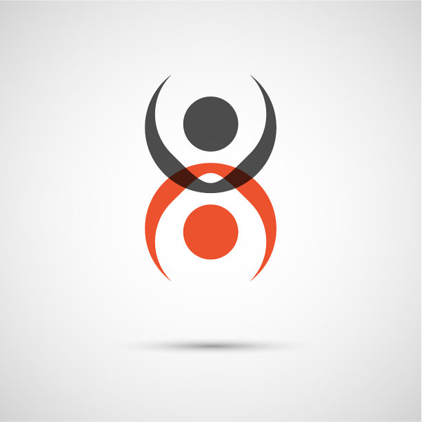 背景上抽象的黑色和红色的人物图片下载