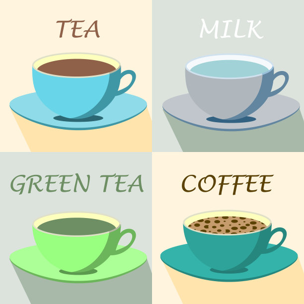 一套咖啡杯和茶杯图片下载