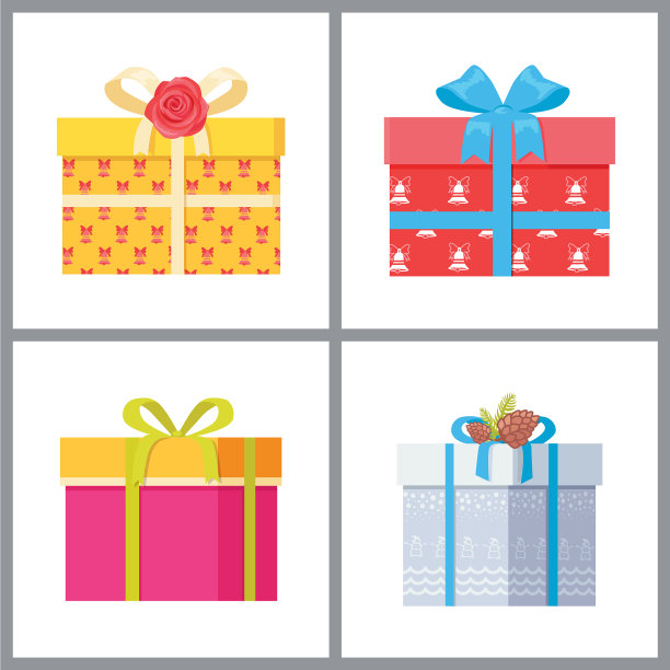 一套时尚的礼品盒装饰包装纸图片下载