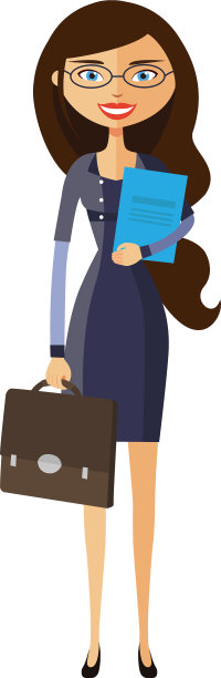 戴眼镜、公文包的银行家或女工图片下载